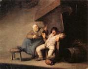 Adriaen van ostade A Peasant Couple in an  interior china oil painting reproduction